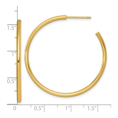 14K Yellow Gold 40mm C- Hoop Earrings – view 4