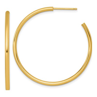 14K Yellow Gold 40mm C- Hoop Earrings