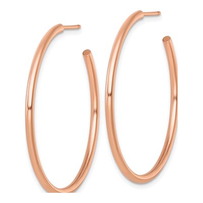 14K Rose Gold 40mm Tube C- Hoop Earrings – view 3