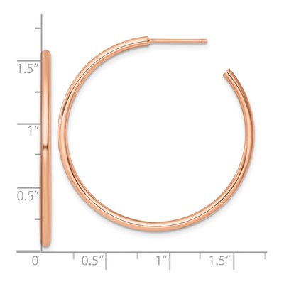 14K Rose Gold 40mm Tube C- Hoop Earrings – view 4