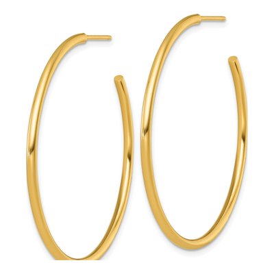 14K Yellow Gold 45mm Tube C- Hoop Earrings – view 3