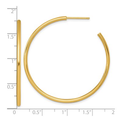 14K Yellow Gold 45mm Tube C- Hoop Earrings – view 4