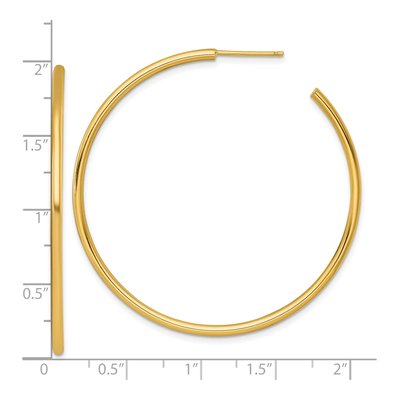 14K Yellow Gold 50mm Tube C- Hoop Earrings – view 4