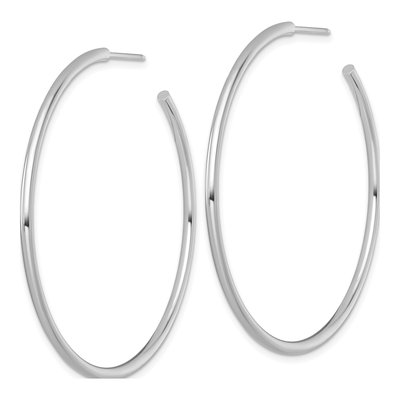 14K White Gold 50mm C- Tube Hoop Earrings – view 3
