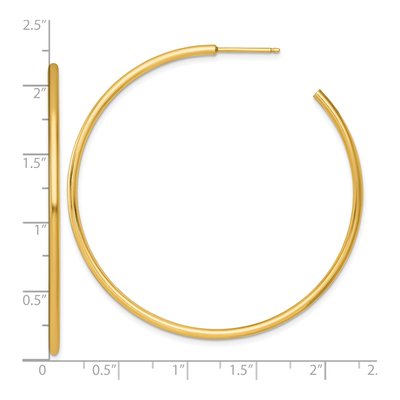 14K Yellow Gold 55mm C- Hoop Earrings – view 4