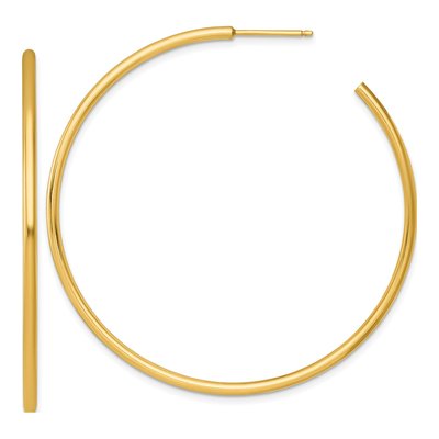 14K Yellow Gold 55mm C- Hoop Earrings