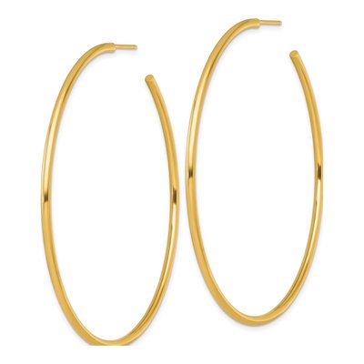 14K Yellow Gold 65mm Tube C- Hoop Earrings – view 3