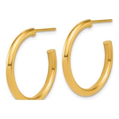 14K Yellow Gold 25mm Tube C- Hoop Earrings – view 2