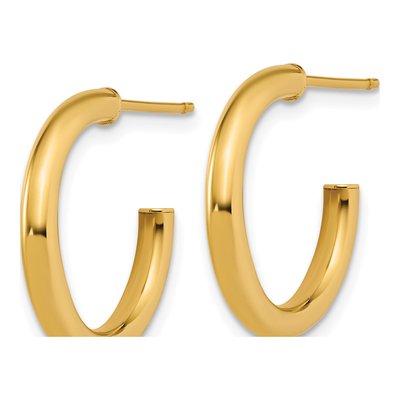 14K Yellow Gold 20mm Tube C- Hoop Earrings – view 2