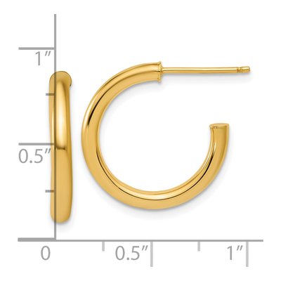 14K Yellow Gold 20mm Tube C- Hoop Earrings – view 3