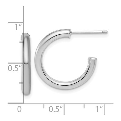 14K White Gold 20mm Tube C- Hoop Earrings – view 3