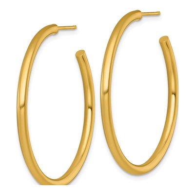 14K Yellow Gold 40mm Tube C- Hoop Earrings – view 3