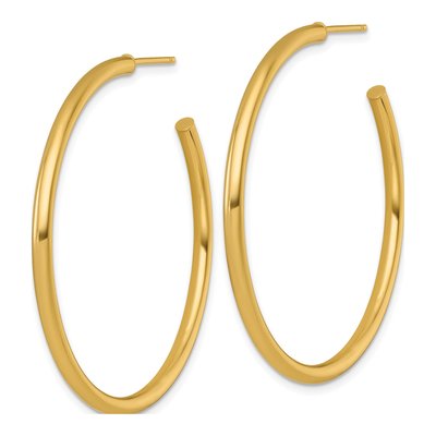 14K Yellow Gold 45mm Tube C- Hoop Earrings – view 3