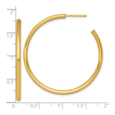 14K Yellow Gold 45mm Tube C- Hoop Earrings – view 4