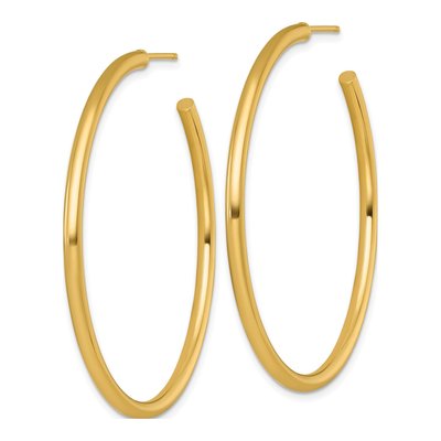 14K Yellow Gold 50mm Tube C- Hoop Earrings – view 3