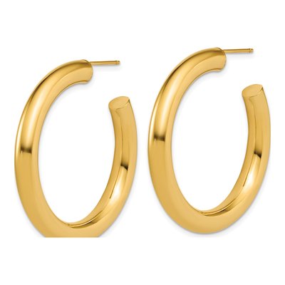 14K Yellow Gold 40mm Tube C- Hoop Earrings – view 2