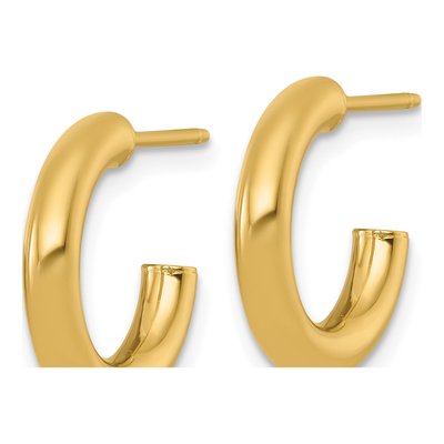 14K Yellow Gold 16mm C- Hoop Earrings – view 3