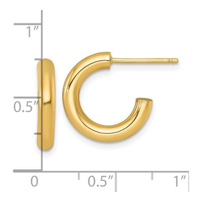 14K Yellow Gold 16mm C- Hoop Earrings – view 4
