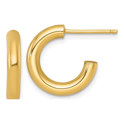 14K Yellow Gold 16mm C- Hoop Earrings