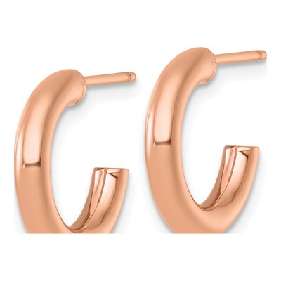 14K Rose Gold 16mm Tube C- Hoop Earrings – view 3