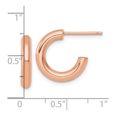 14K Rose Gold 16mm Tube C- Hoop Earrings – view 4