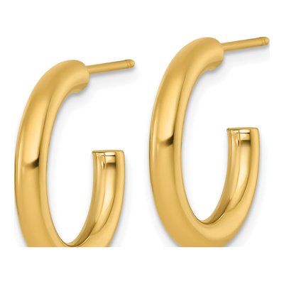 14K Yellow Gold 20mm C- Hoop Earrings – view 3