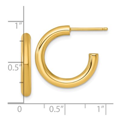14K Yellow Gold 20mm C- Hoop Earrings – view 4
