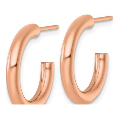 14K Rose Gold 20mm Tube C- Hoop Earrings – view 3