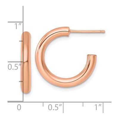 14K Rose Gold 20mm Tube C- Hoop Earrings – view 4
