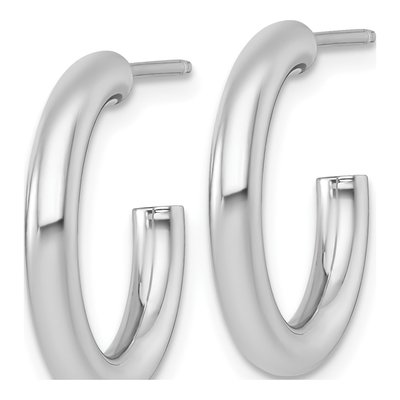 14K White Gold 20mm Tube C- Hoop Earrings – view 3