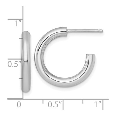 14K White Gold 20mm Tube C- Hoop Earrings – view 4
