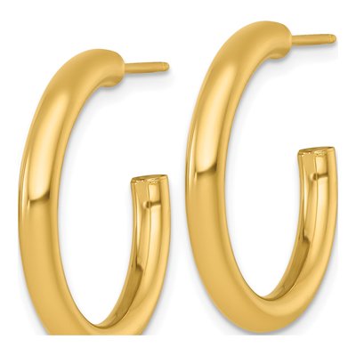 14K Yellow Gold 25mm C- Hoop Earrings – view 3