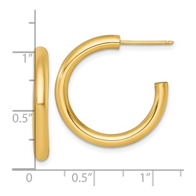 14K Yellow Gold 25mm C- Hoop Earrings – view 4