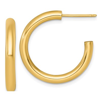14K Yellow Gold 25mm C- Hoop Earrings