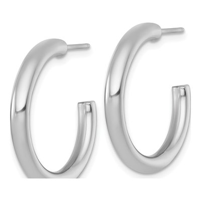 14K Yellow Gold 25mm Tube C- Hoop Earrings – view 3