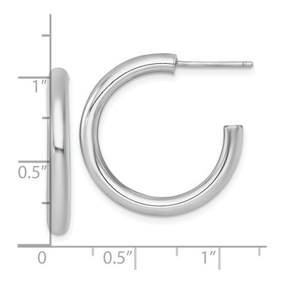 14K Yellow Gold 25mm Tube C- Hoop Earrings – view 4