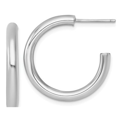 14K Yellow Gold 25mm Tube C- Hoop Earrings