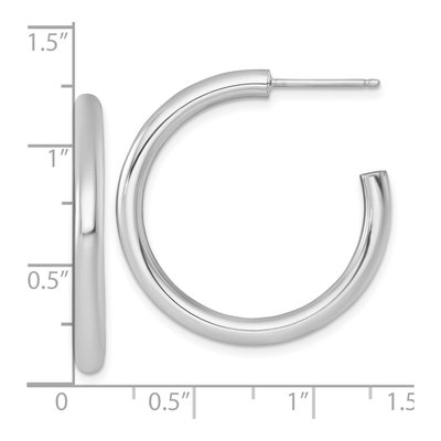 14K Yellow Gold 30mm Tube C- Hoop Earrings – view 4