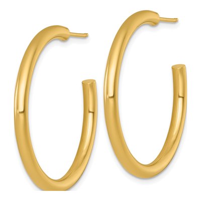 14K Yellow Gold 35mm Tube C- Hoop Earrings – view 3