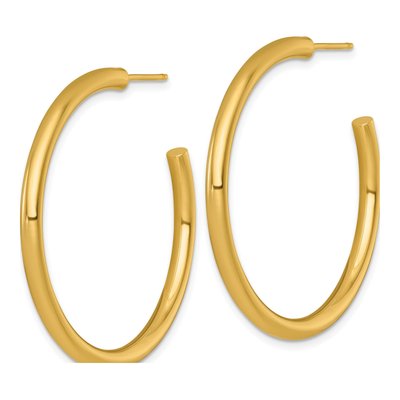 14K Yellow Gold 40mm C- Hoop Earrings – view 3