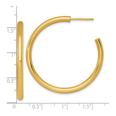 14K Yellow Gold 40mm C- Hoop Earrings – view 4