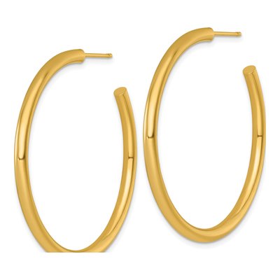 14K Yellow Gold 45mm Tube C- Hoop Earrings – view 3