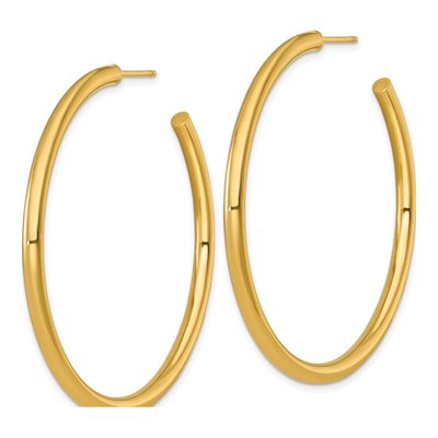 14K Yellow Gold 50mm Tube C- Hoop Earrings – view 3