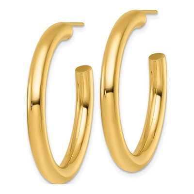14K Yellow Gold 35mm Tube C- Hoop Earrings – view 3