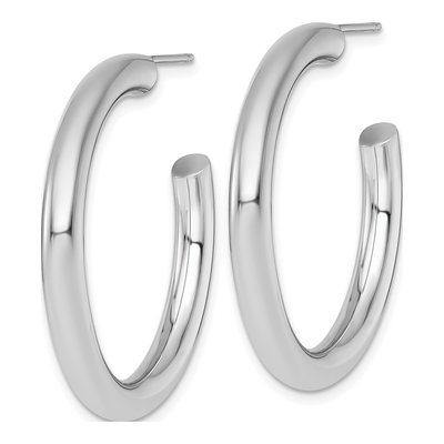 14K White Gold 35mm Tube C- Hoop Earrings – view 3