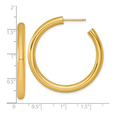 14K Yellow Gold 40mm Tube C- Hoop Earrings – view 4