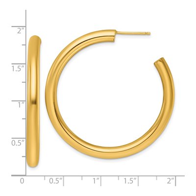 14K Yellow Gold 45mm C- Hoop Earrings – view 4