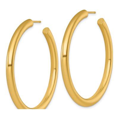 14K Yellow Gold 50mm Tube C- Hoop Earrings – view 3