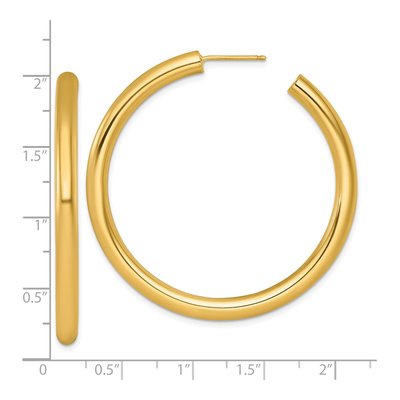 14K Yellow Gold 50mm Tube C- Hoop Earrings – view 4