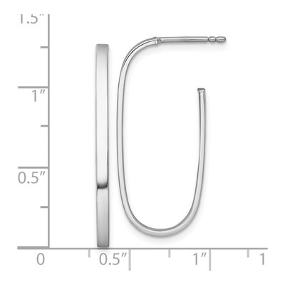 14K Yellow Gold Long Oval Hoop Earrings – view 4